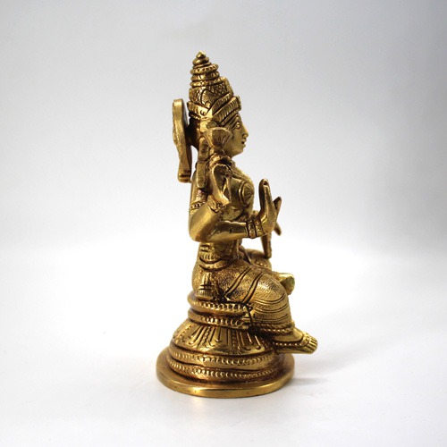 Brass Laxmi Mata Idol Marble Decorative Statue for Pooja Room