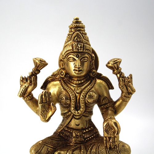 Brass Laxmi Mata Idol Marble Decorative Statue for Pooja Room