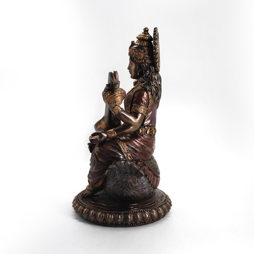 Resin Gaytri Mata Statue for Pooja Room Home Temple Murti / Big Size - 10 Inch,