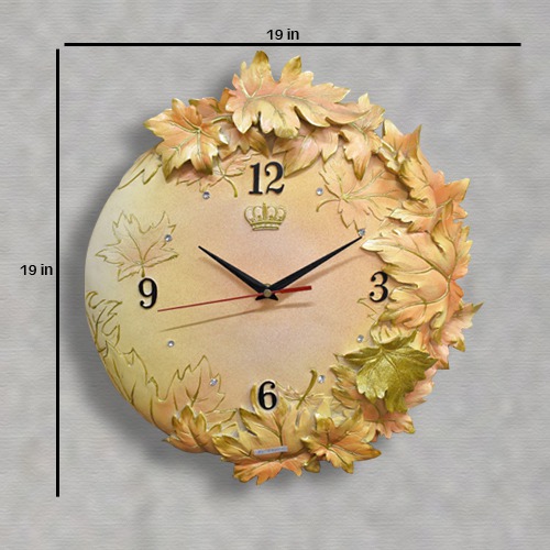 Unique  Fiber  Designing  Wall Clock ( Orange, 19 x 19 inches)