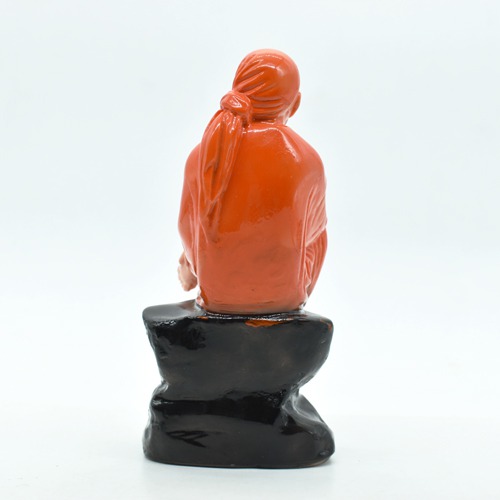 Blissful Sai Baba Idol for Decorative Showpiece with Orange Chola Religious Figurine -Ashirwad Sai Baba