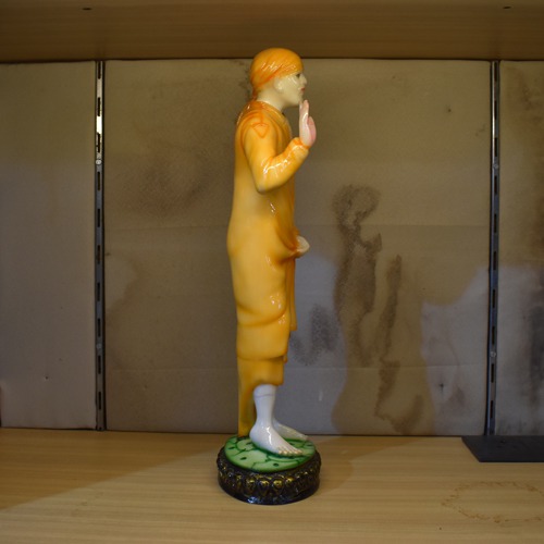 Orange Standing Sai Baba Murti| Gift For Family , Friends, father, Brother| Fiber Idol | Large Size 18 Inch