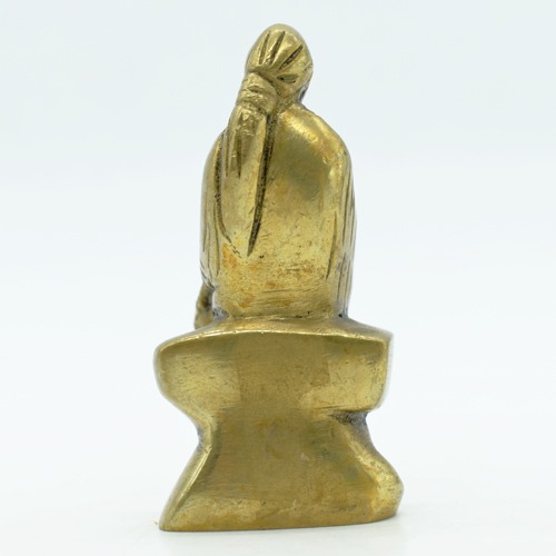 Brass Antique Sai Baba Statue For Pooja Room Home Temple idol Car Dashboard 3 Inch