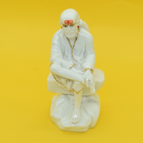 White Sai Baba Statue|Shirdi Sai Baba Brass Idol for Pooja Home Decoration/Temple/Gifting