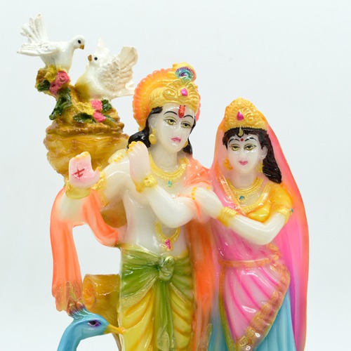 Radha Krishna Cow God Idol, Radha Krishna Cow God Murti Figurine Religious Pooja Gift Items and Murti for Mandir/Temple/Home/Office