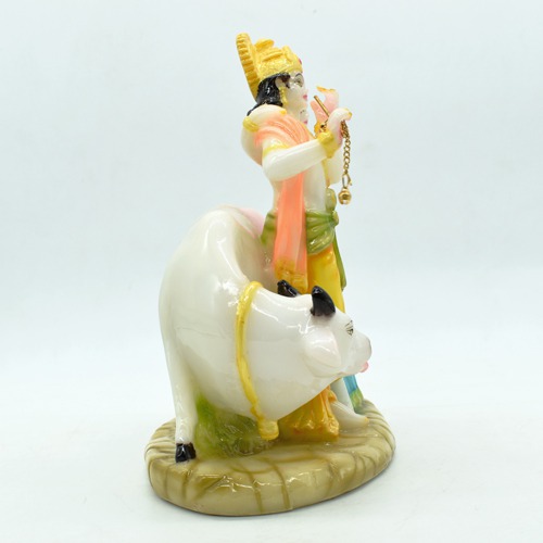 Fiber Radha Krishna Cow God Idol, Radha Krishna Cow God Murti Figurine Religious Pooja Gift Items and Murti for Mandir/Temple/Home/Office