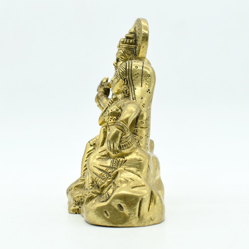 Radha Krishna Sitting | Pol | Brass Radha Krishna Idol, Yellow Colour (5 inch)