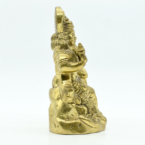 Radha Krishna Sitting | Pol | Brass Radha Krishna Idol, Yellow Colour (5 inch)