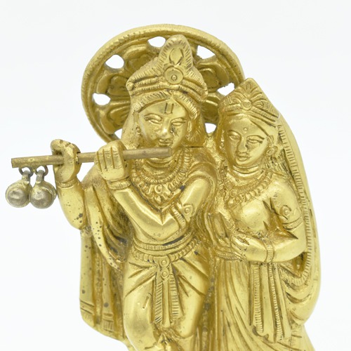 Radha Krishana Standing Brass Idol, Yellow Colour , Brass Idol| Radha Krishan| Krishna| Radha| Standing Idol