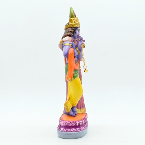 Radha Krishna Multicolour Standing Idol, Krishna Radha Idol, Fiber Idol, Multicolour, Large Size 9 inch