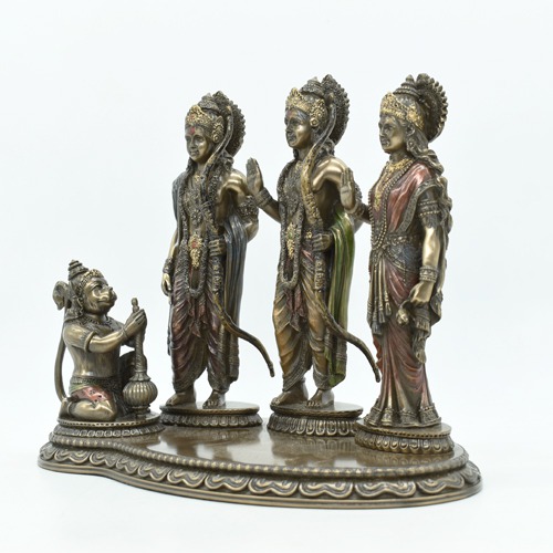 Lord Ram Darbar Idol Metal Showpiece Hindu Religious Idols Ram Sita Laxman Hanuman Murti Puja Diwali Decoration Items