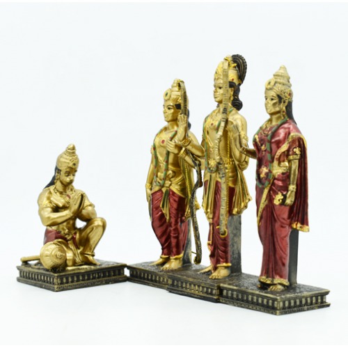 Fiber Ram Darbar Two Toned Colour Ram, Laxman, Hanuman, Sita  (Height - 6 inch, Width - 7 inch, Weight - 400 gm)