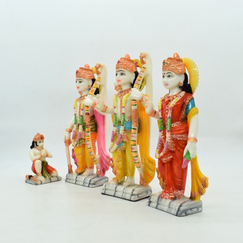 Fiber Ram Darbar Murti for Home Temple Hindu Religious Idols Ram Sita Laxman Hanuman Statue Puja Diwali Decoration Items