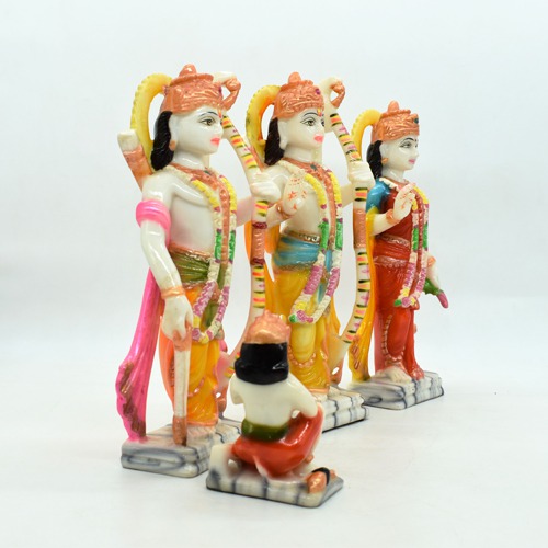 Fiber Ram Darbar Murti for Home Temple Hindu Religious Idols Ram Sita Laxman Hanuman Statue Puja Diwali Decoration Items