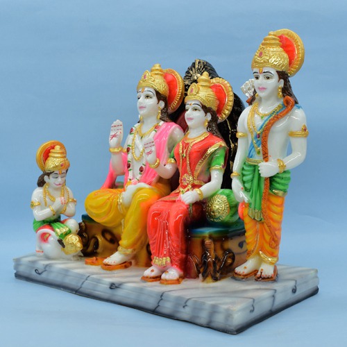 Ramdarbar statue - Ram Darbar Idol - Ramdarbar idol for Home Temple- Ram Darbar Murti - Ramdarbar Murti for Home Temple- Ram Laxman Sita Hanuman Statue Idol Murti