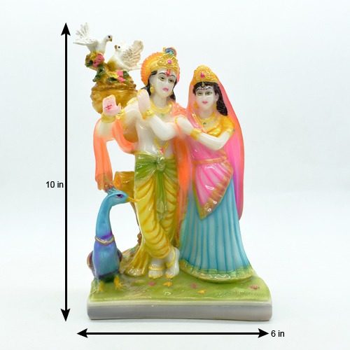 Radha Krishna Cow God Idol, Radha Krishna Cow God Murti Figurine Religious Pooja Gift Items and Murti for Mandir/Temple/Home/Office