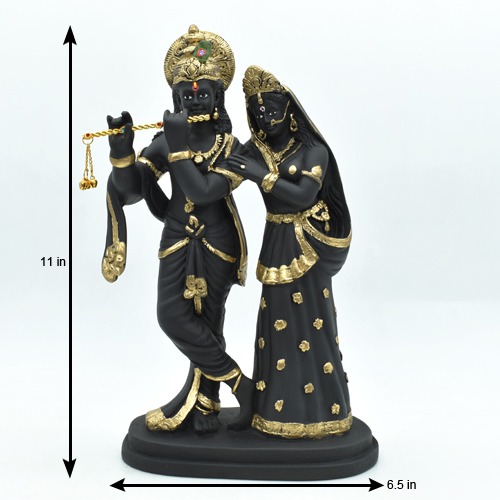 Black Radha Krishna Idol Statue Showpiece 11 inch