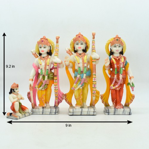 Fiber Ram Darbar Murti for Home Temple Hindu Religious Idols Ram Sita Laxman Hanuman Statue Puja Diwali Decoration Items