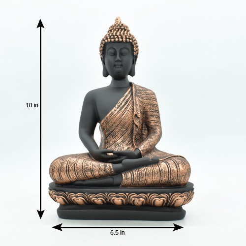 Fiber Finished Two Toned  Gautama Buddha Idol for Home Decor Gift For Family, Friends | Buddha Statue| Large Size 10 inch