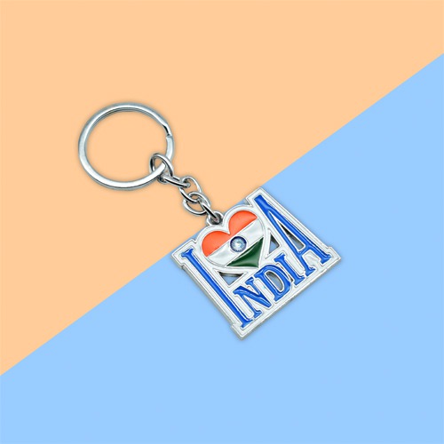 India Key chain  | I Love India Key Chains|Tricolour India Metal Keychain Key ring