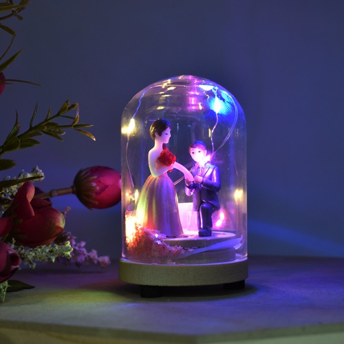 Couple Glass Dome With Fairy Lights