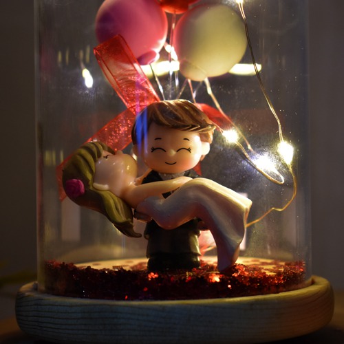 Balloon couple in Dome| LED Lights