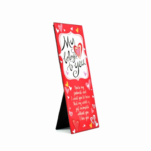 Glass frame with love quotes perfect gift for valentine day.