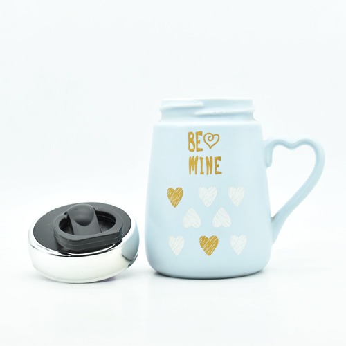 Be Mine Printed Ceramic Coffee Mug With Lid