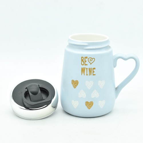 Be Mine Printed Ceramic Coffee Mug With Lid