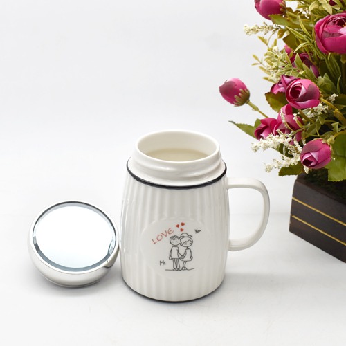 Coffee Mug With Mirror Lid