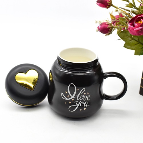 Love you Printed Black Ceramic Mug Coffee Mug | Love Design Mug