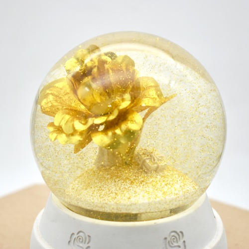 Beauty and The Beast Eternal Enchanted Rose Flower in a Glass dome with Golden LED Lightings and music