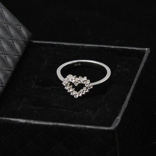 Silver Diamond Heart Ring | Heart shape Ring | Women's Ring