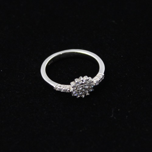 Diamond Flower Silver Ring | Silver Ring | Women's Ring