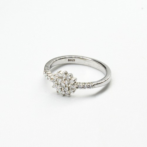 Diamond Flower Silver Ring | Silver Ring | Women's Ring