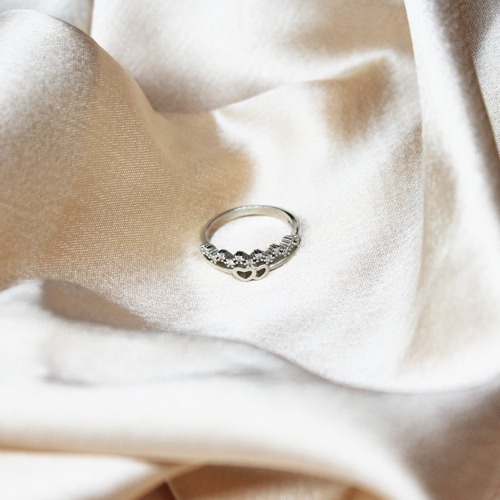 Sliver Two-Tone Linked Heart Ring | Women's Ring | Gift For Women