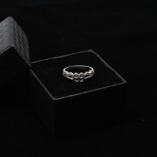 Sliver Two-Tone Linked Heart Ring | Women's Ring | Gift For Women