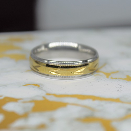 Two Tone Gold And silver stainless Steal Metal finish Band Ring | Men's Ring