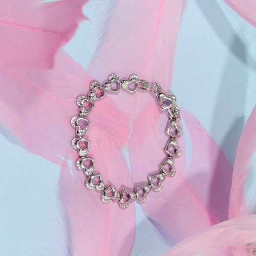 Heart Locker Designed Sterling Silver Bracelet | Crystal Bracelet for Women & Girls