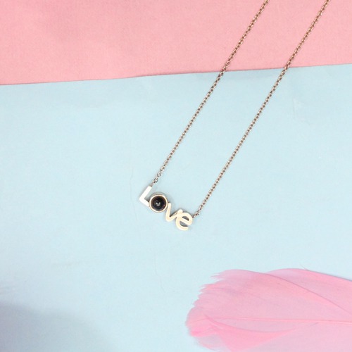 Golden Colour Love Pendant Chain |  Love Pendant Chain