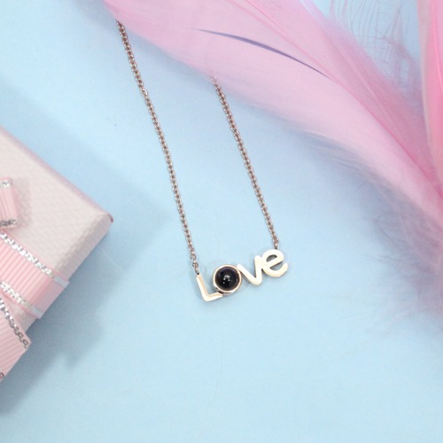 Golden Colour Love Pendant Chain |  Love Pendant Chain