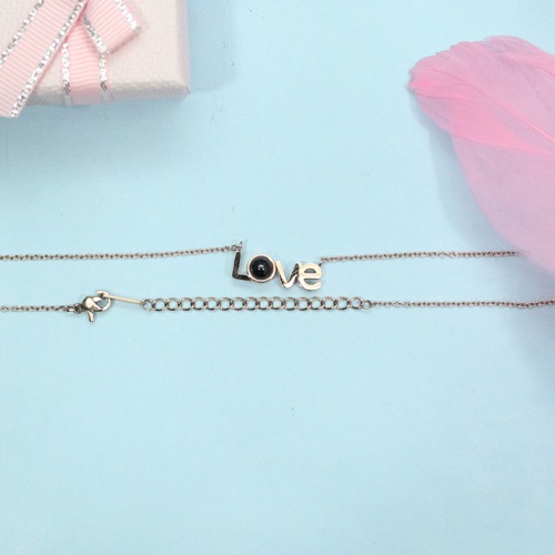 Golden Colour Love Pendant Chain |  Love Pendant Chain