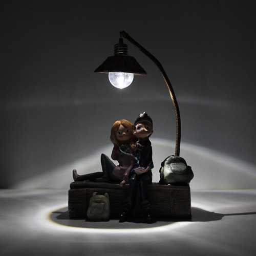 Cute Romantic Valentine Love Couple Sitting On Sofa Statue Showpiece