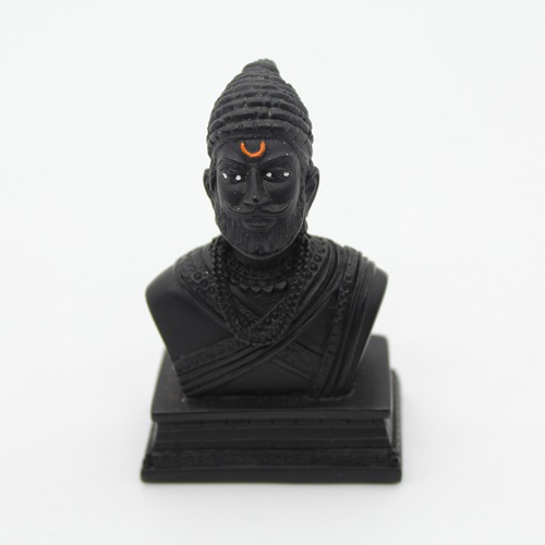 Chhatrapati Shivaji Maharaj Bust Car Dashboard Idol Elegant Black Colour Finishing