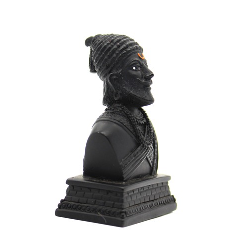 Chhatrapati Shivaji Maharaj Bust Car Dashboard Idol Elegant Black Colour Finishing