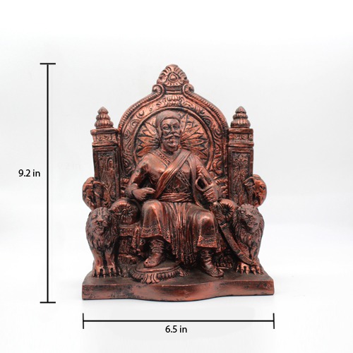 Chhtrapati Shivaji Maharaj With Rajdand Copper Colour