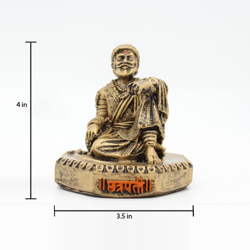 Chhatrapati Shivaji Maharaj Statue-Golden Colour (4 inch)