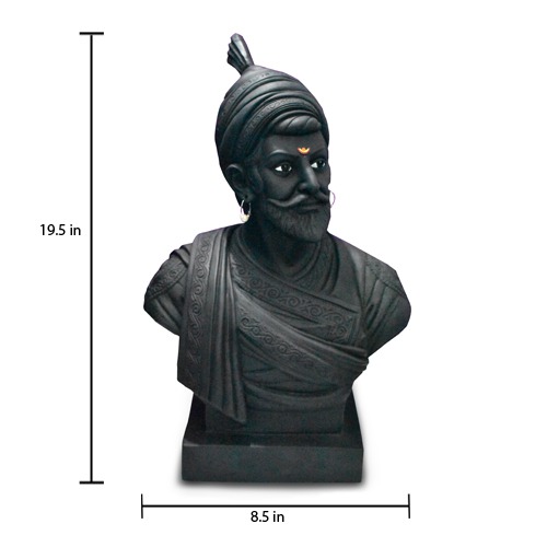 Chhatrapati Shivaji Maharaj Bust Sculpture in Black finishing