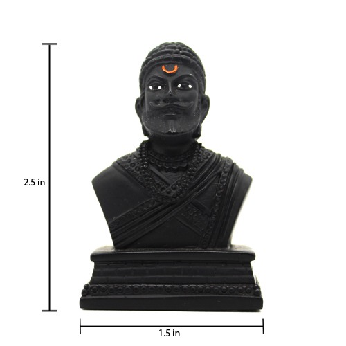 Chhatrapati Shivaji Maharaj Bust Car Dashboard Idol Elegant Black Colour Finishing