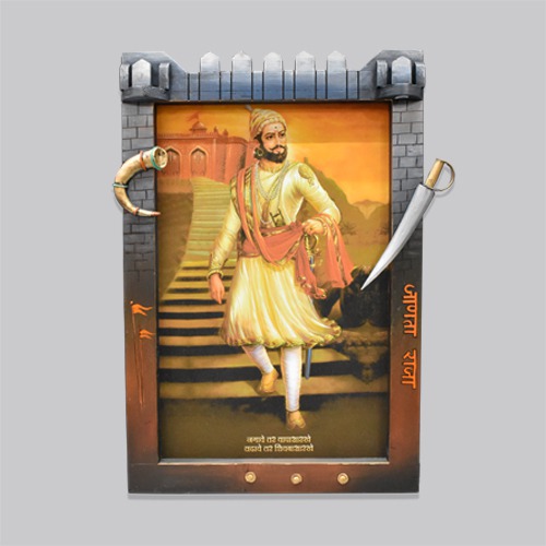 Chhatrapti Shivaji Maharaj Classic photo Frame, Decorative Photo Wooden  Frame